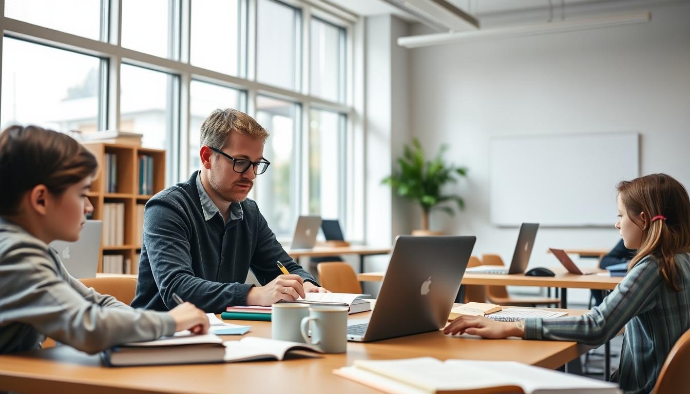 Students collaborating in study space